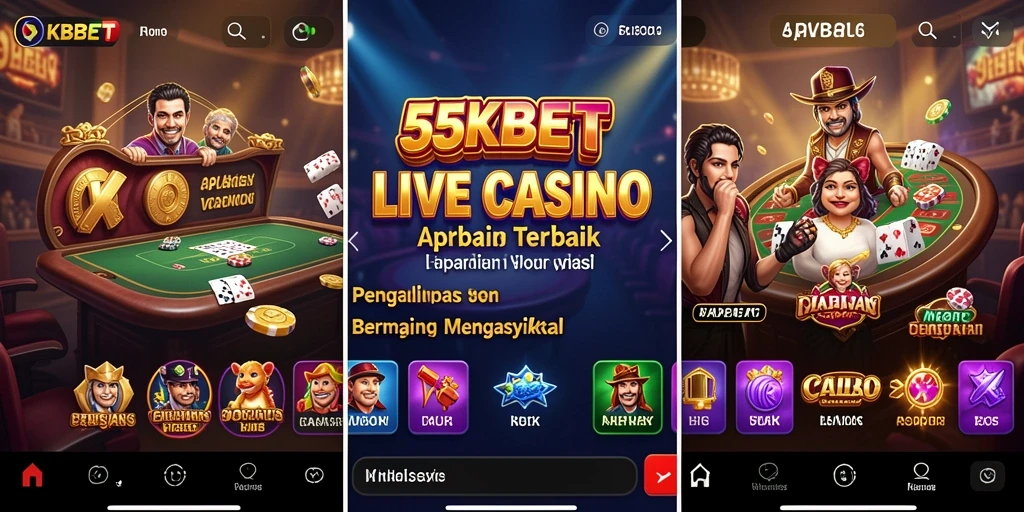 Tampilan gameplay Live Casino di 55KBET dengan dealer profesional.