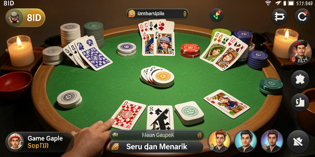 Tampilan menarik dari gameplay Gaple di 8ID.