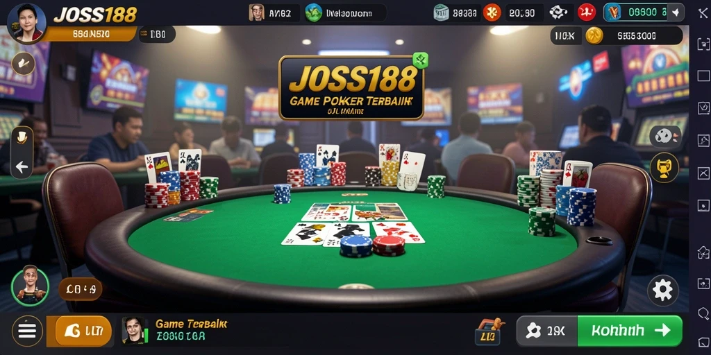 Tampilan gameplay Poker yang menakjubkan dalam aplikasi JOSS188.