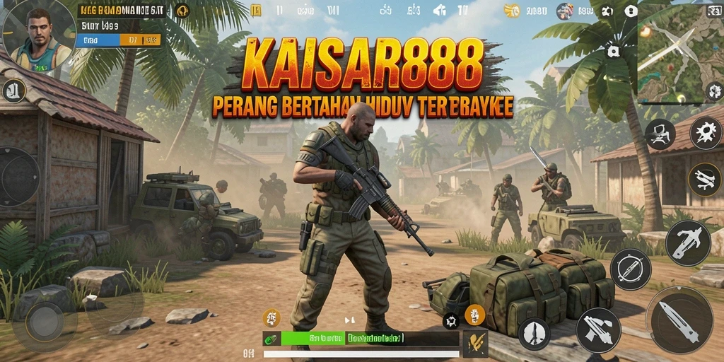 Tampilan gameplay seru di KAISAR888 dengan pertempuran intens.