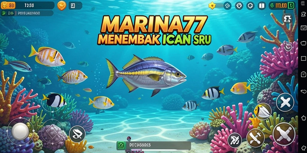 Tangkapan layar gameplay MARINA77 menampilkan aksi menembak ikan yang seru.