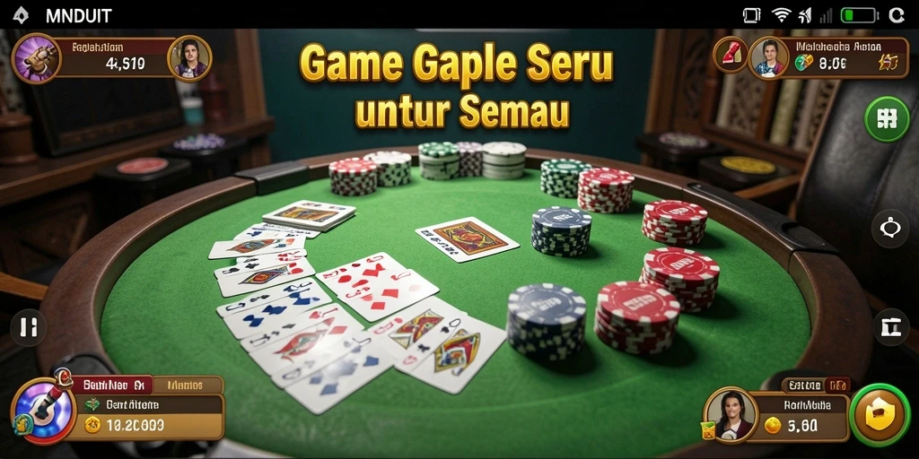 Tampilan gameplay Gaple yang menarik dan seru di MNDUIT.