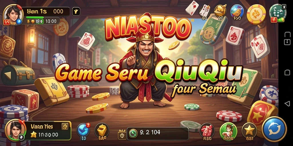 Screenshot NIASTOTO menampilkan aksi seru dalam permainan QiuQiu.