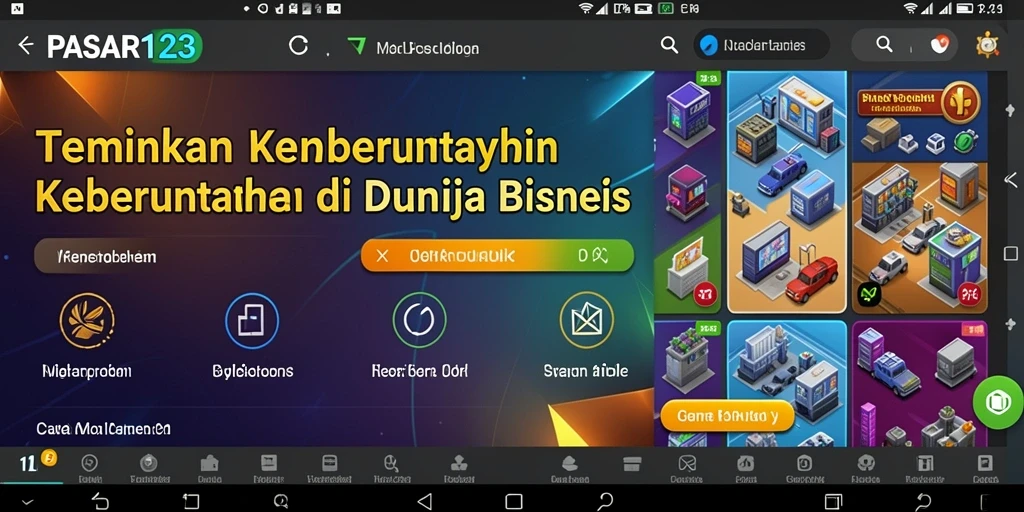 Tangkapan layar menampilkan gameplay PASAR123 dengan elemen strategi yang menarik.