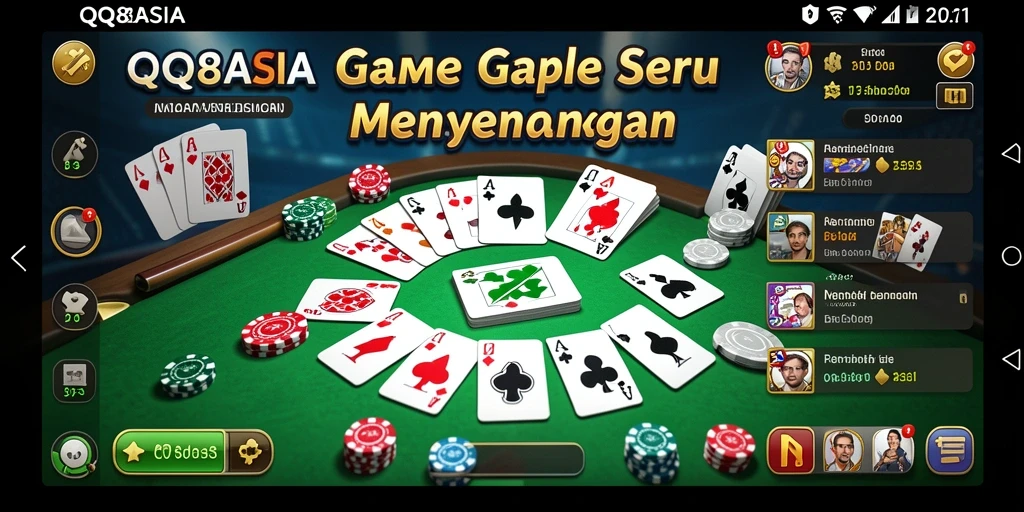 Tampilan menarik dari gameplay Gaple di QQ88ASIA.