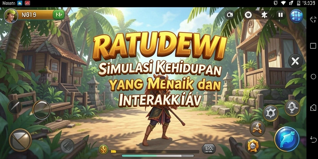 Screenshot gameplay RATUDEWI yang menunjukkan interaksi karakter.