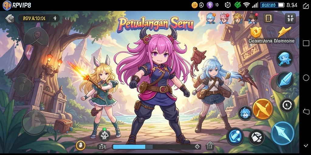 Screenshot RPVIP8 menampilkan aksi seru dalam dunia anime.