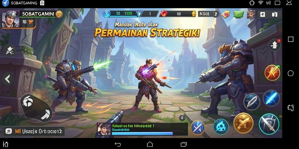Screenshot utama SOBATGAMING menampilkan aksi pertempuran strategis.