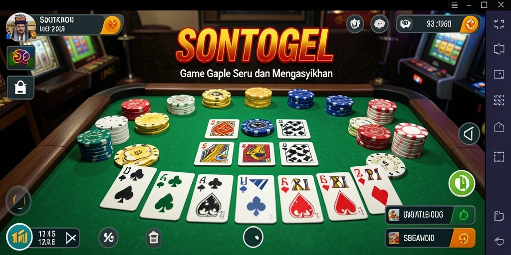 Tampilan gameplay Gaple yang seru di SONTOGEL.