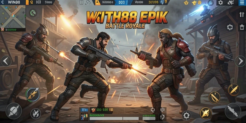 Gameplay intens dan seru di arena Battle Royale WIN88.