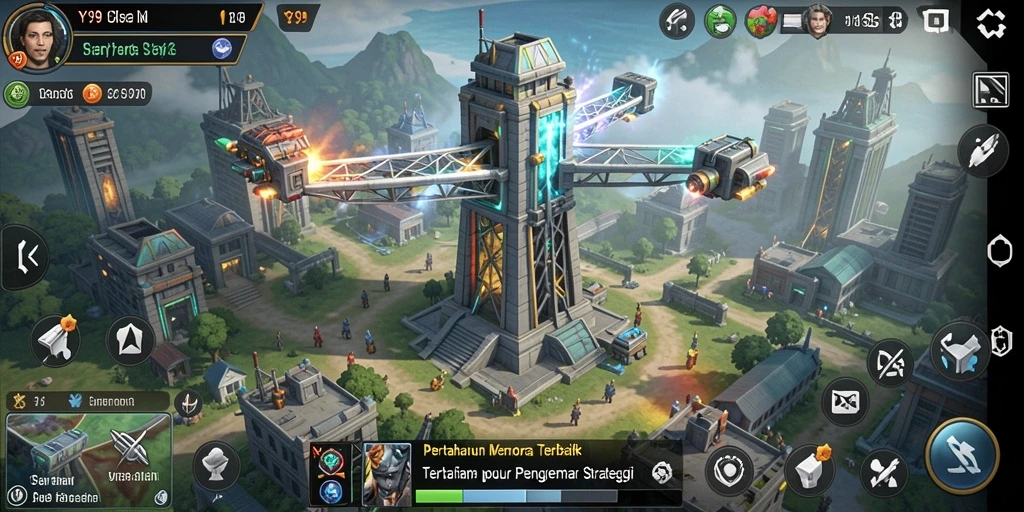 Tampilan menarik dari gameplay Tower Defense Y89 yang seru dan menantang.
